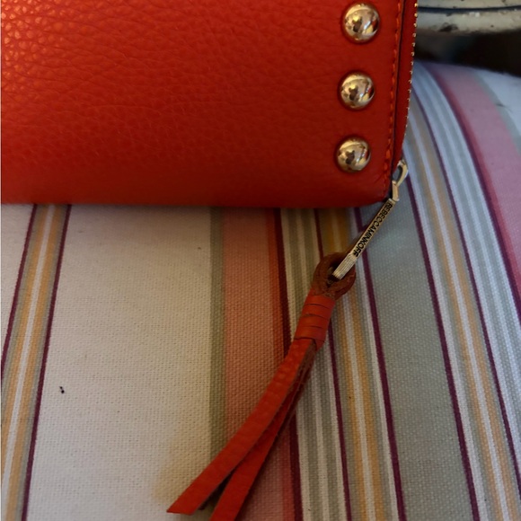 STUNNING Rebecca Minkoff Orange Studded Wallet/Clutch - like new. - Picture 2 of 4